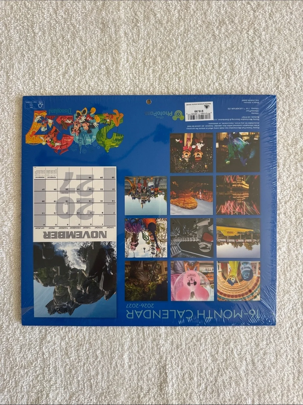 Disney Disneyland Resort 2026-2027 Calendar - Blue with Classic Characters